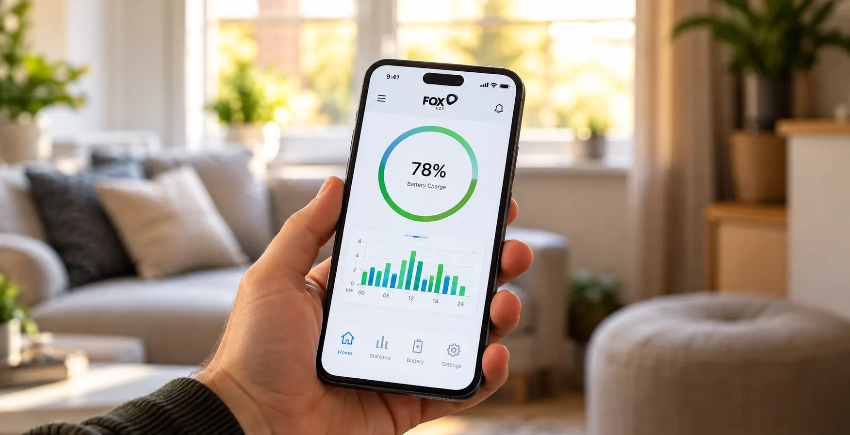 Energy dashboard on a smartphone